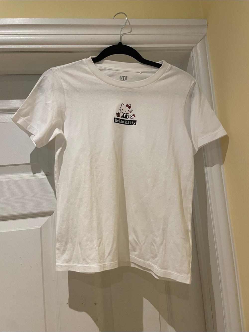 Hello Kitty White Tee with Small Chest Graphic